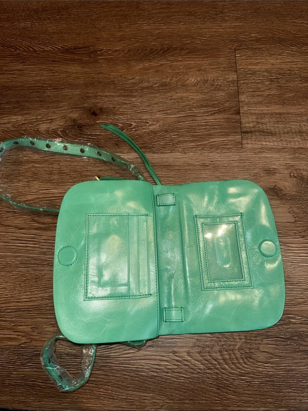 Hobo Leather Crossbody in Mint Green